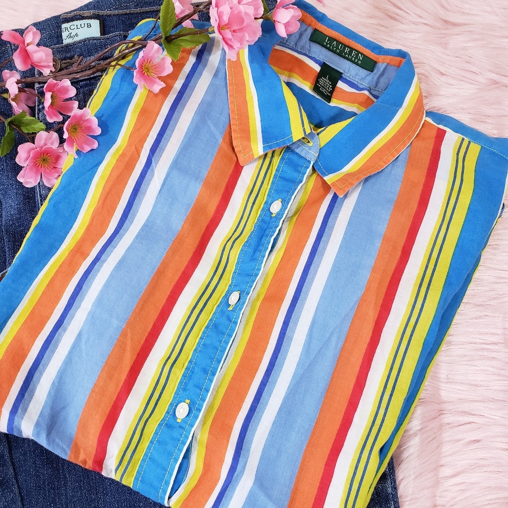 Ralph Lauren Multicolor Striped Button Up Shirt